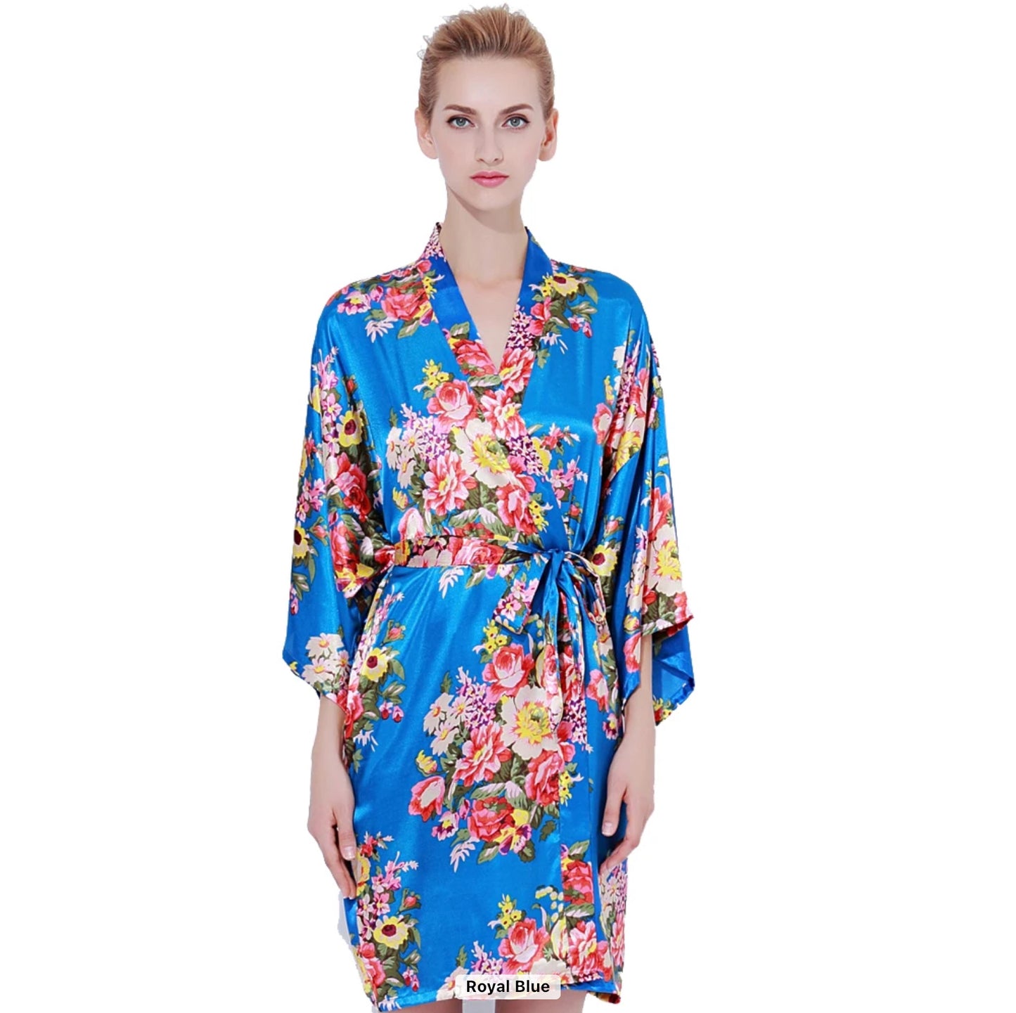 Silky Flower Nightgown Robe