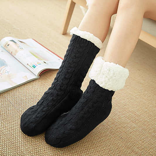 Non-Slip Plush Fuzzy Slipper Socks with Grippers