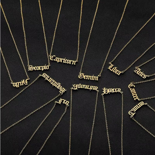 Horoscope Nameplate Necklaces
