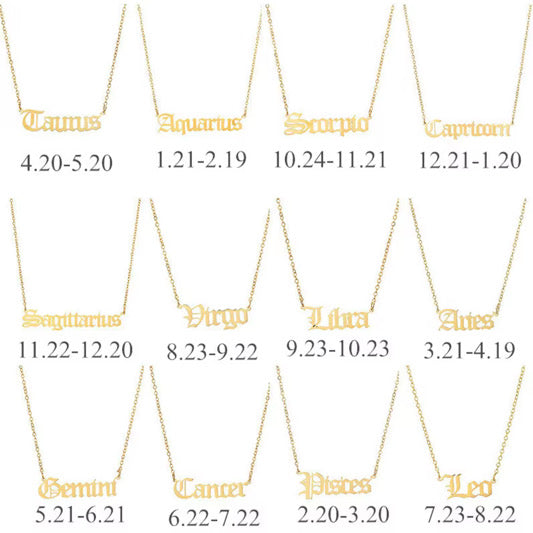 Horoscope Nameplate Necklaces